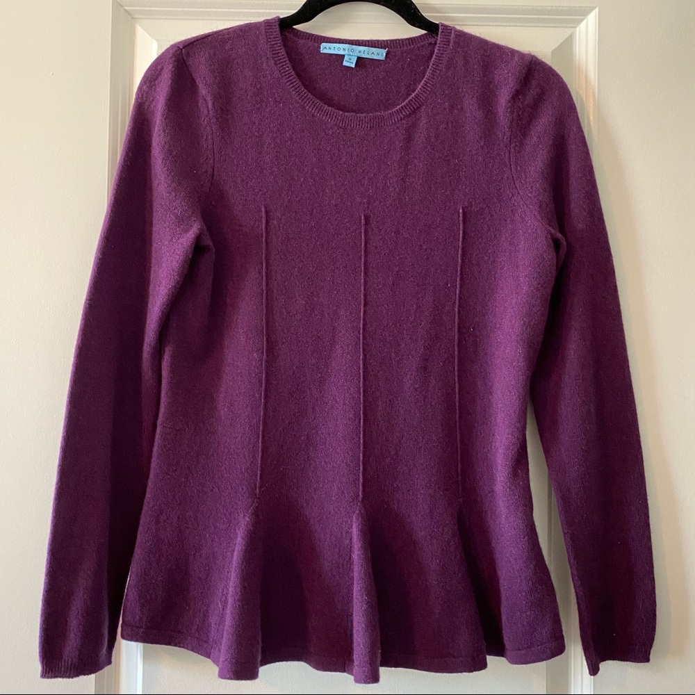 Antonio Melani Small 100% Cashmere Peplum Sweater